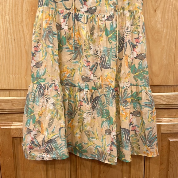 Lavender Brown Floral Tropical Print Dress - Picture 4 of 11